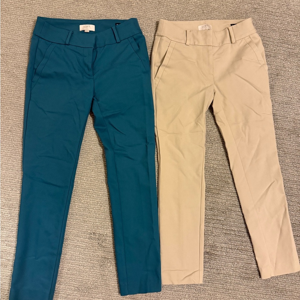LOFT Slim Fit Trousers chinos set of 2 00 petite